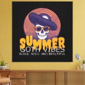 Totenkopf-Sommerhut Leinwanddruck (Insitu (Wohnzimmer))