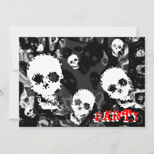 Totenkopf-Spektren B&W rote 'Party'-Einladung Einladung