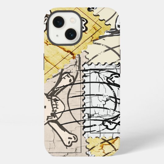 Totenkopf-Stempel iPhone Hülle (Rückseite)