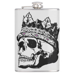 Totenkopf-Tag-des-Toten-Personalisierter-Name-Kolb Flachmann