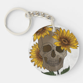 Totenkopf trifft Sonnenblume  Schlüsselanhänger