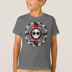 Totenkopf-TV-Rund t-shirt kinder-basic grau