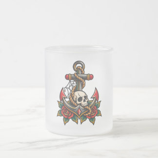 Totenkopf und Anker Mattglastasse