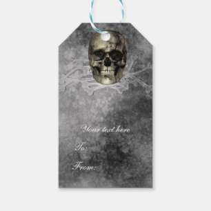 Totenkopf und ein Haufen Knochen Halloween-Gotik-P Geschenkanhänger