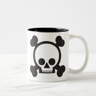 Totenkopf und gekreuzte Knochen 2 Zweifarbige Tasse