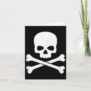 Totenkopf und gekreuzte Knochen Geist Pirat Jolly Karte