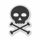 Totenkopf und Knochen Aufkleber (Vorderseite)
