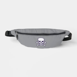 Totenkopf und Knochen graue Bauchtasche