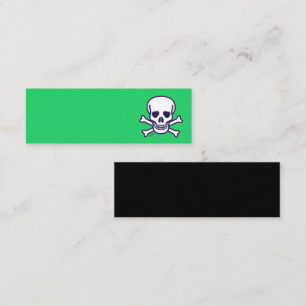 Totenkopf und Knochen grüne und schwarze Mini-Gesc Mini Visitenkarte