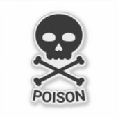Totenkopf und Knochen mit Text Aufkleber (Vorderseite)