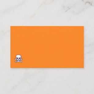 Totenkopf und Knochen orange Standard-Geschäftskar Visitenkarte