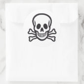 Totenkopf und Knochen Runder Aufkleber (Tasche)