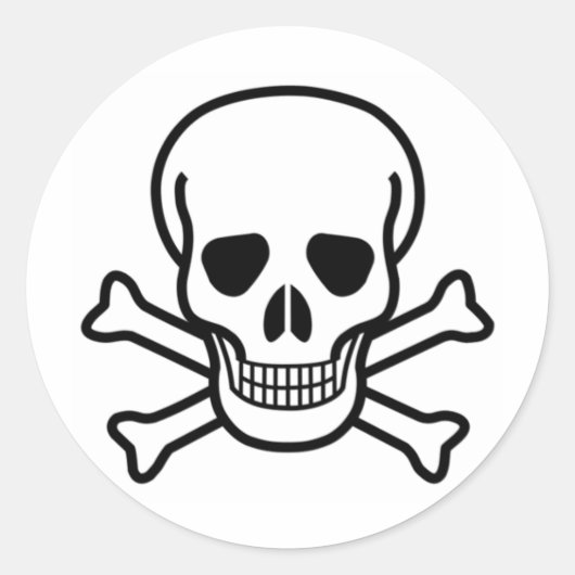 totenkopf und knochen runder aufkleber (Vorderseite)