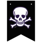Totenkopf und Knochen schwarz flatterndes Banner (Zweite Fahne)