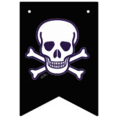 Totenkopf und Knochen schwarz flatterndes Banner (Dritte Fahne)