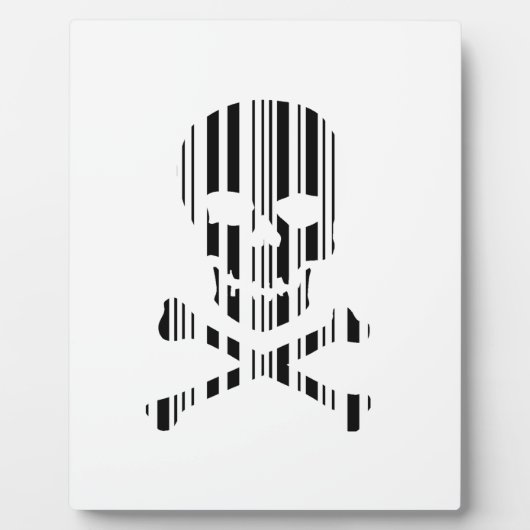 TOTENKOPF UND KREUZBEINE BAR CODE Gift Barcode Fotoplatte (Vorderseite)