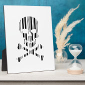 TOTENKOPF UND KREUZBEINE BAR CODE Gift Barcode Fotoplatte (Seite)