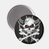Totenkopf und Kreuze Magnet (Vorderseite/Rückseite)
