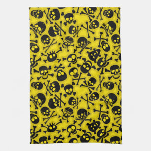 Totenkopf- und Kreuzknochen-Muster Handtuch