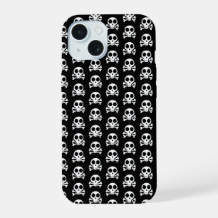 Totenkopf- und Kreuzknochen-Muster iPhone 15 Hülle