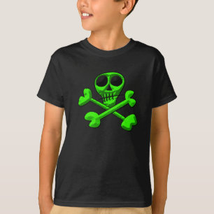 Totenkopf- und Kreuzknochen-Muster T-Shirt