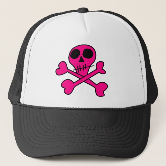 Totenkopf- und Kreuzknochen-Muster Truckerkappe (Vorderseite)