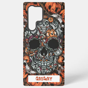 Totenkopf- und Kürbis-S22-Handyhülle Samsung Galaxy Hülle