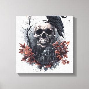 Totenkopf- und Rabenprophezeiung Leinwanddruck