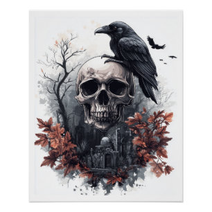 Totenkopf- und Rabenprophezeiung Poster