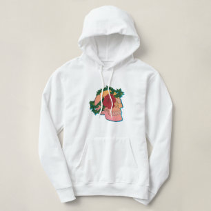 Totenkopf und Rose Hoodie