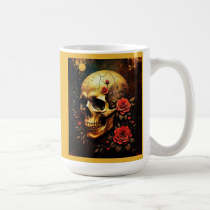 Totenkopf und Rosen Kaffeetasse