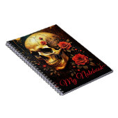 Totenkopf und Rosen Notizblock (Rechte Seite)