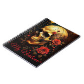 Totenkopf und Rosen Notizblock (Linke Seite)