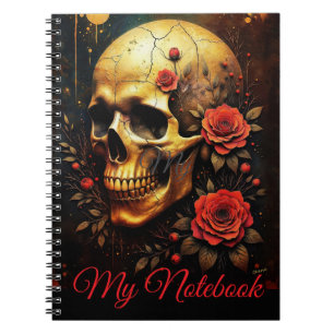 Totenkopf und Rosen Notizblock