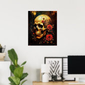 Totenkopf und Rosen Poster (Heimbüro)