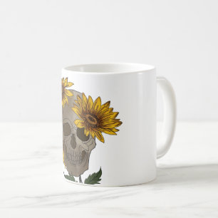 Totenkopf und Sonnenblumen Tasse