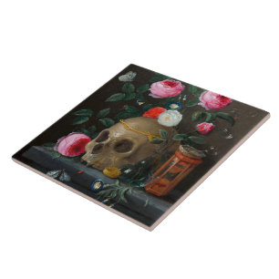 Totenkopf Vanitas Stillleben Jan van Kessel Fliese