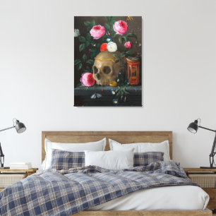 Totenkopf Vanitas Stillleben Jan van Kessel Leinwanddruck