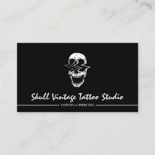 Totenkopf Vintage Abstrakter Horror Skelettkopf Visitenkarte