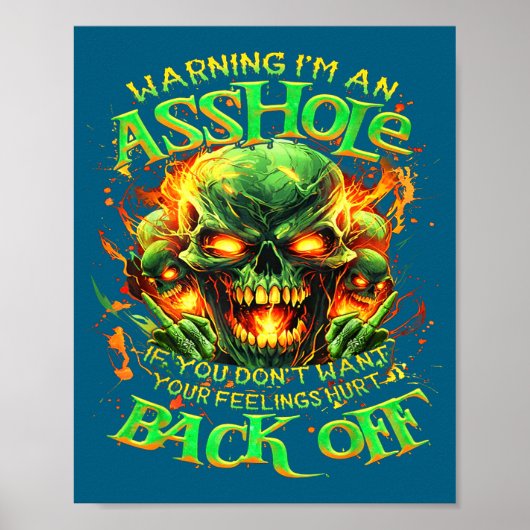 Totenkopf Warnung Ich bin ein-wenn du nicht willst Poster (Vorne)