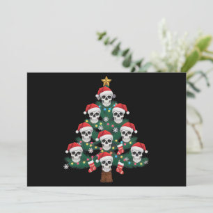 Totenkopf-Weihnachtsbaum-Pyjama Cooler Skelett-Wei Feiertagskarte
