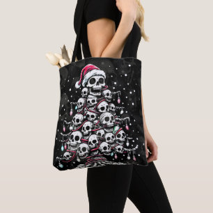 Totenkopf-Weihnachtsbaum-Pyjama-Skelett-Santa-Hut Tasche