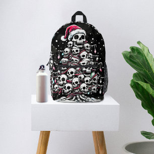 Totenkopf-Weihnachtsbaum-Pyjama-Skelett-Weihnachts Bedruckter Rucksack
