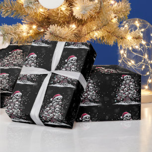 Totenkopf-Weihnachtsbaum-Pyjama-Skelett-Weihnachts Geschenkpapier