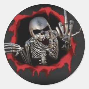Totenkopf Weise Runder Aufkleber