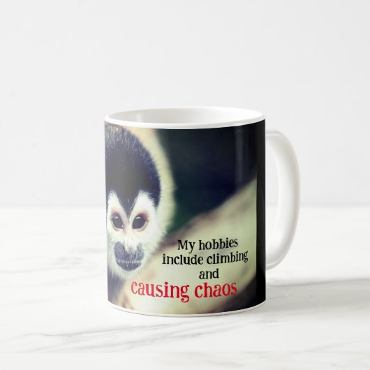 Totenkopfaffe im Baum Kaffeetasse (VorderseiteRechts)