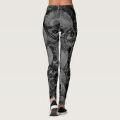 Totenköpfe Dunkelgrau Leggings (Rückseite)