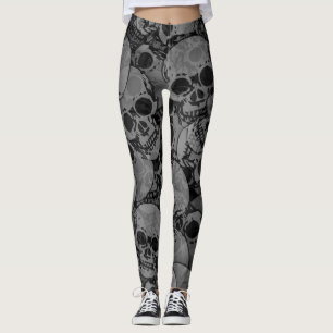 Totenköpfe Dunkelgrau Leggings