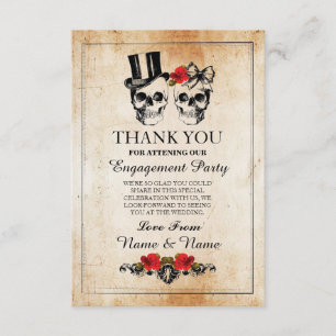 Totenköpfe Halloween Danke Hochzeit Rustikal Karte