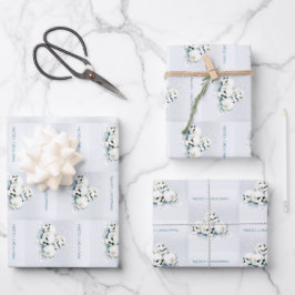 Totenköpfe im Schnee. Frohe Weihnachten Geschenkpapier Set